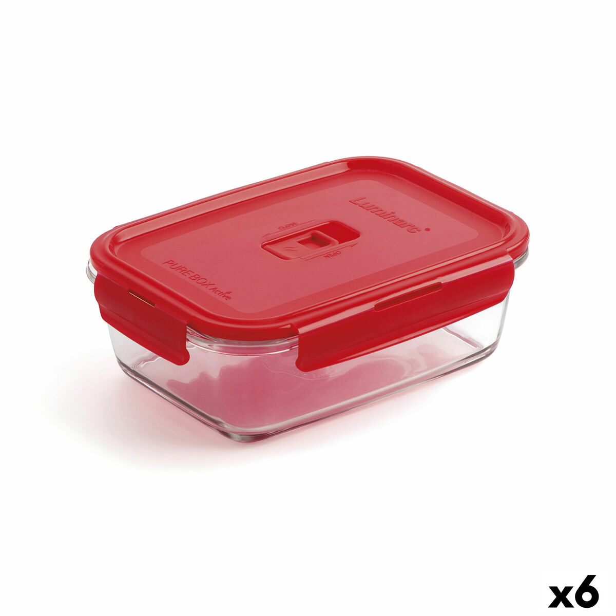 Tuntitarjouksena verkkokaupassamme Korhone: Gourmet & Keittiö on Ilmatiivis eväsrasia Luminarc Pure Box Punainen 16 x 11 cm 820 ml Lasi (6 osaa)